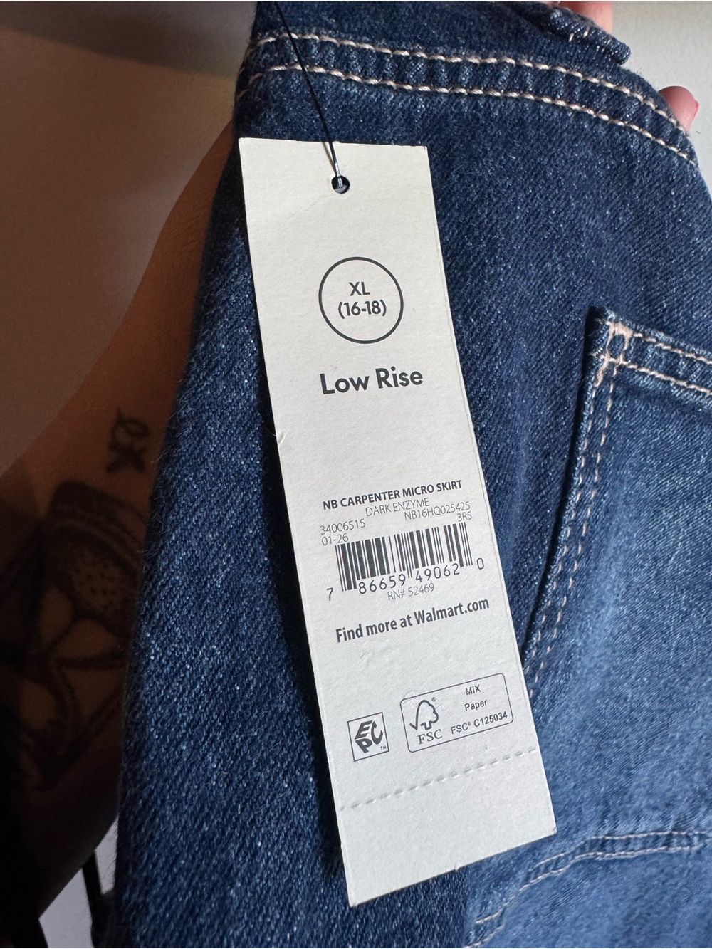 NWT No Boundaries Dark Blue Denim Mini Skirt - XL - Picture 8 of 9